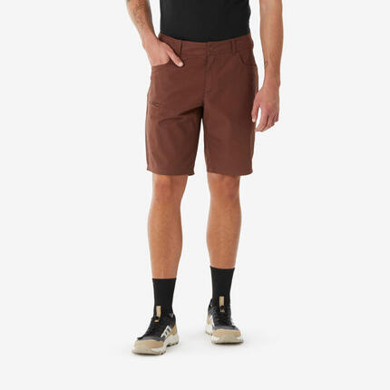 Pantalón corto de montaña y trekking Hombre Quechua NH500 Regular marrón