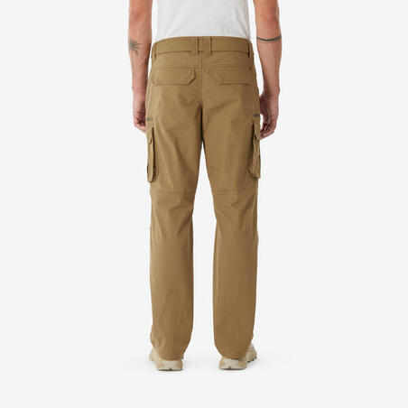 Штани-карго чоловічі NH500 для туризму коричневі