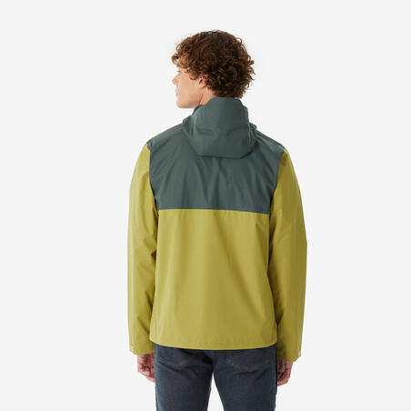 Куртка чоловіча NH500 для туризму водонепроникна зелена