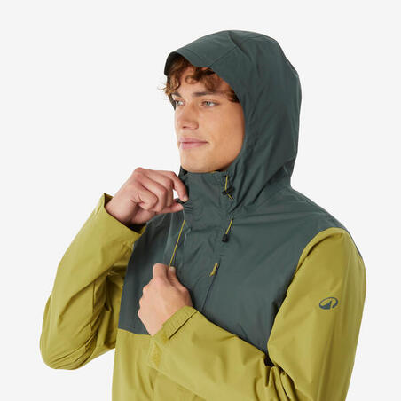 Куртка чоловіча NH500 для туризму водонепроникна зелена