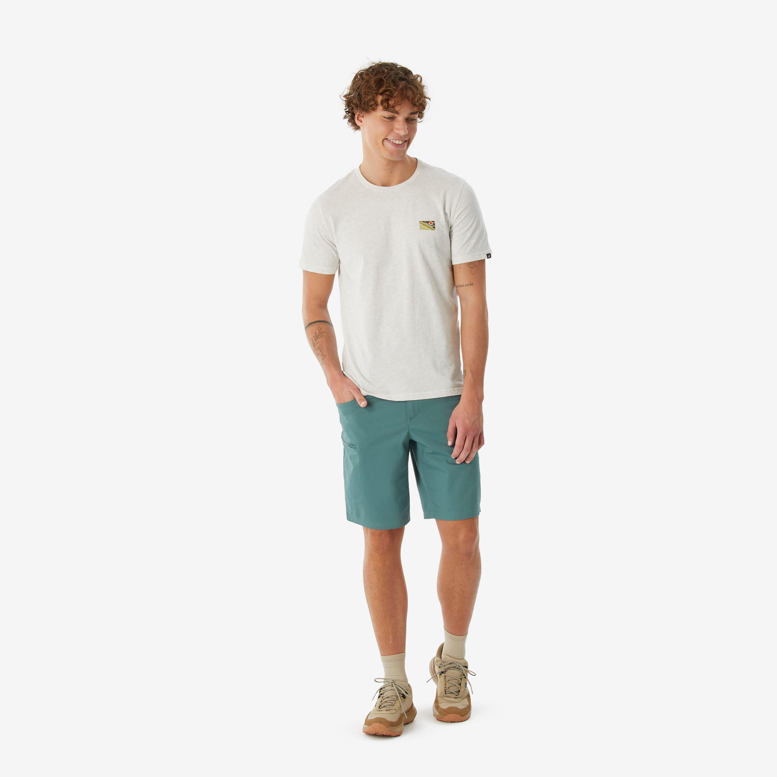 Wandershorts Herren – NH500 Regular grün 3/7