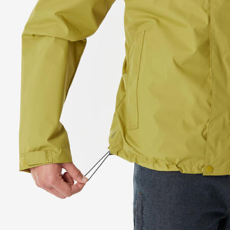 Куртка чоловіча NH500 для туризму водонепроникна зелена