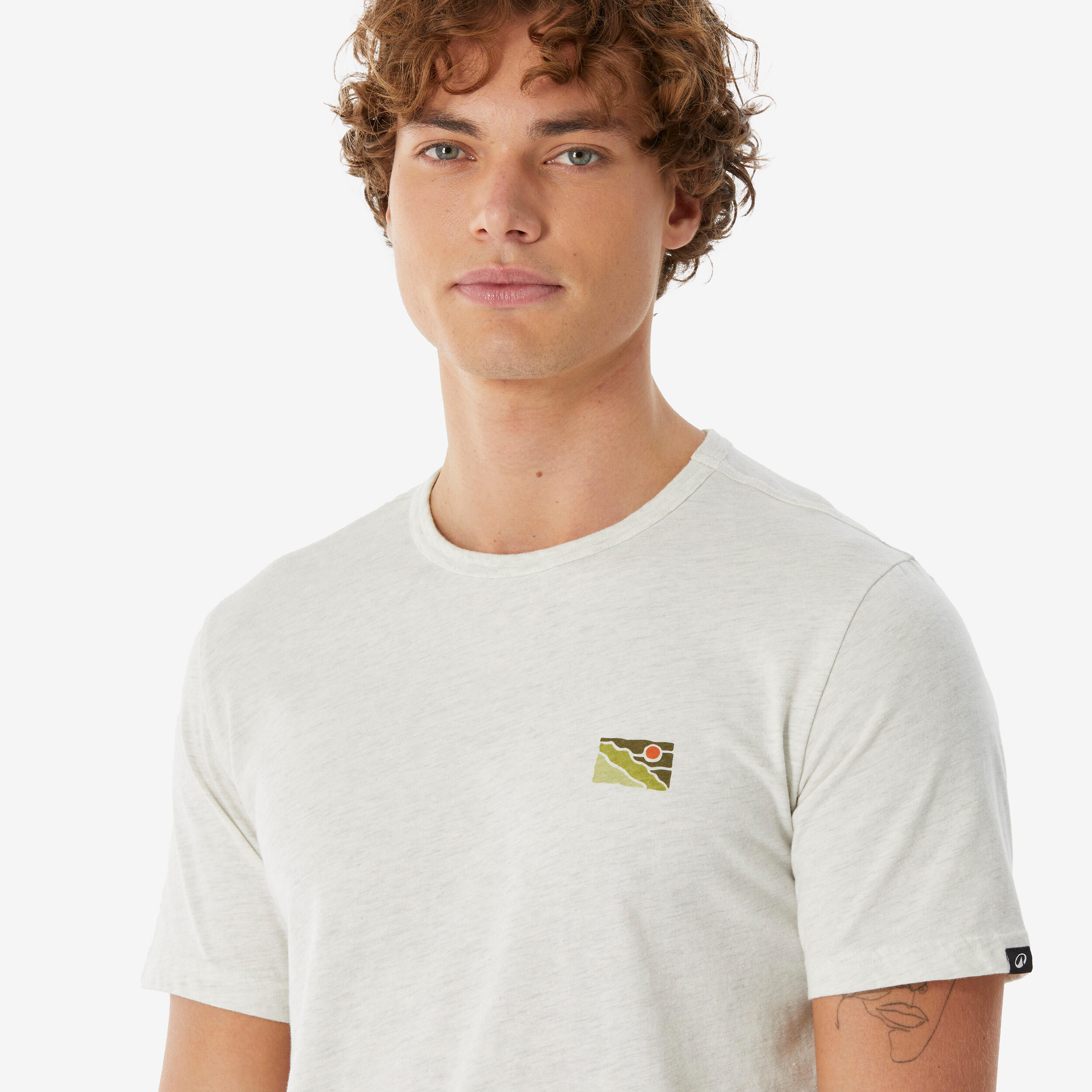 T-shirt de randonnée manches courtes homme, NH100 blanc 4/4