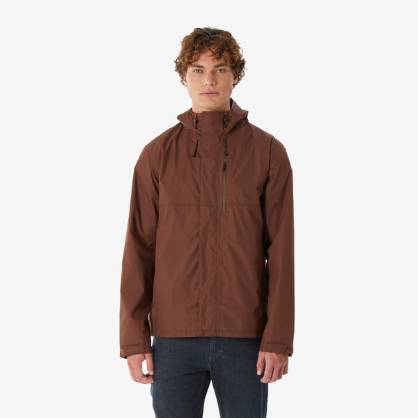 QUECHUA Chaqueta de senderismo impermeable Hombre, NH500 marrón