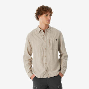 Camisa de senderismo manga larga Hombre NH500 beige