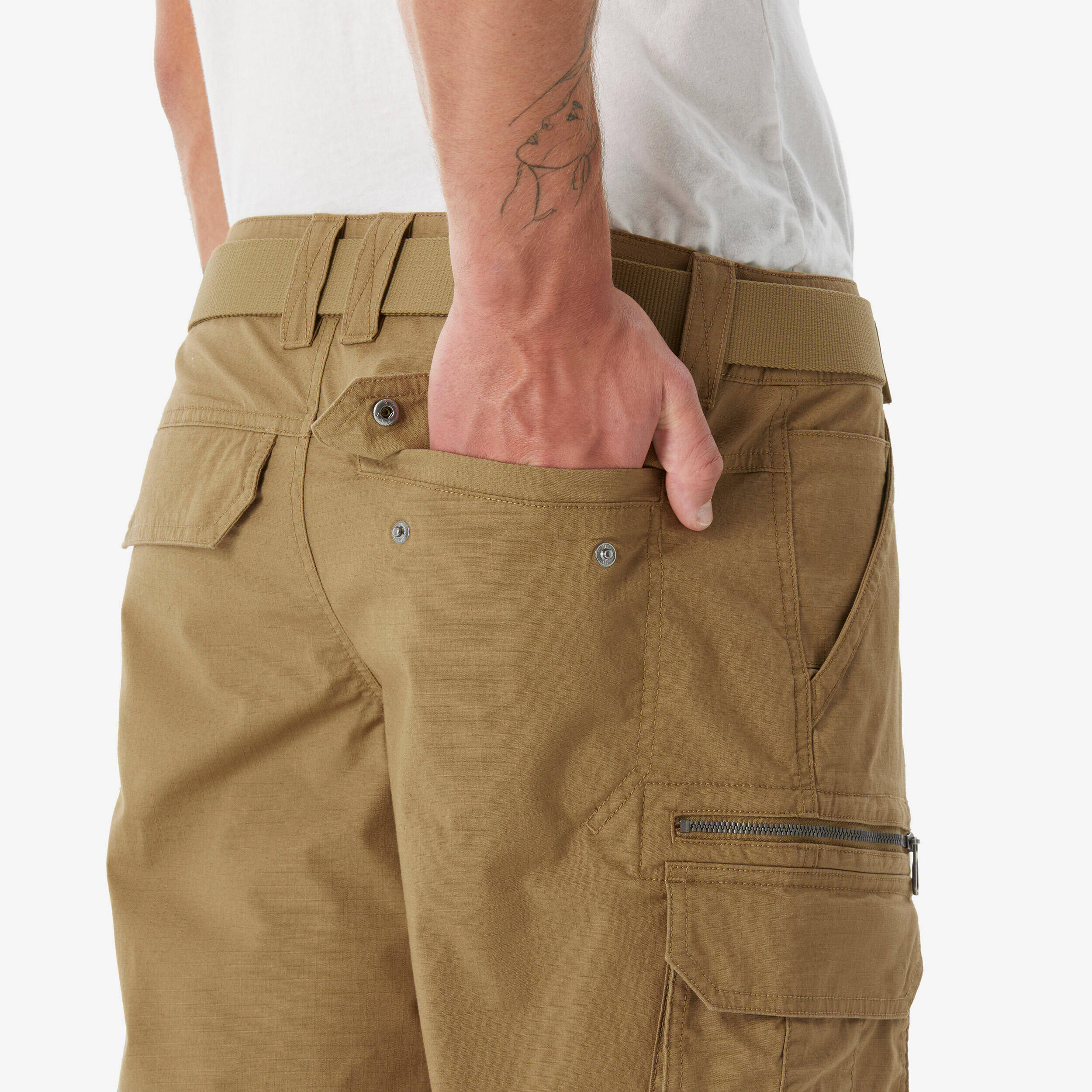Men's Hiking Pants NH500 Cargo - Brown -  5