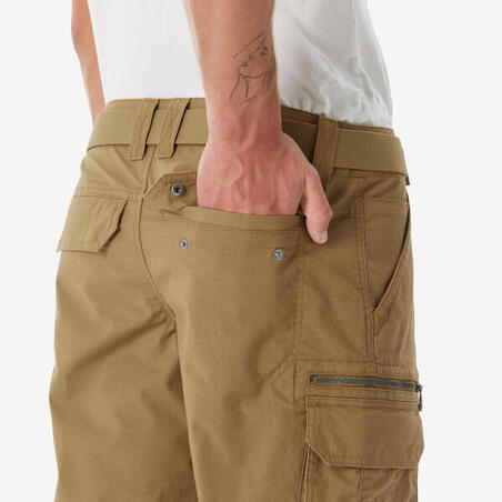 Штани-карго чоловічі NH500 для туризму коричневі