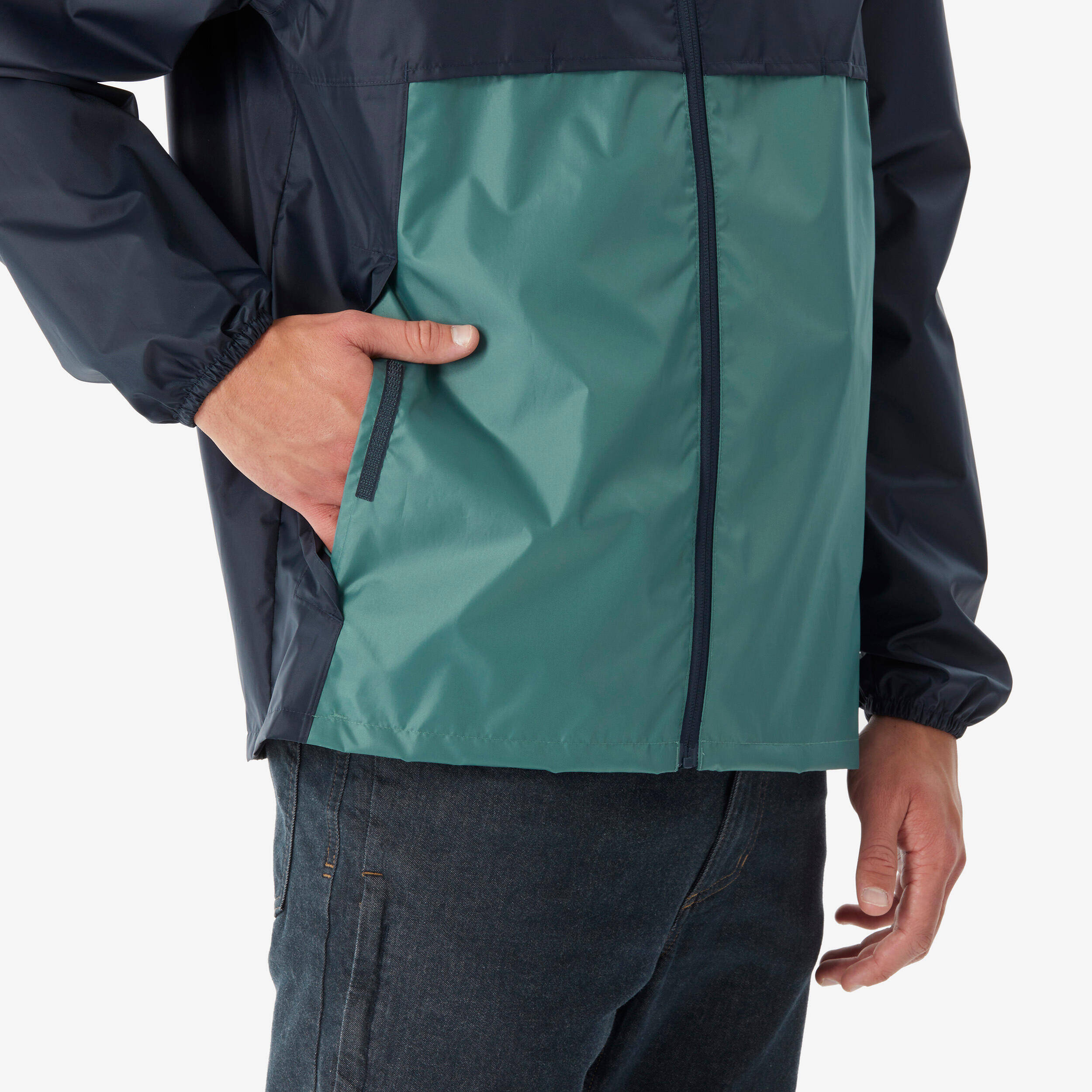 Men’s windproof and waterproof hiking jacket, Raincut Full Zip - Blue -  5