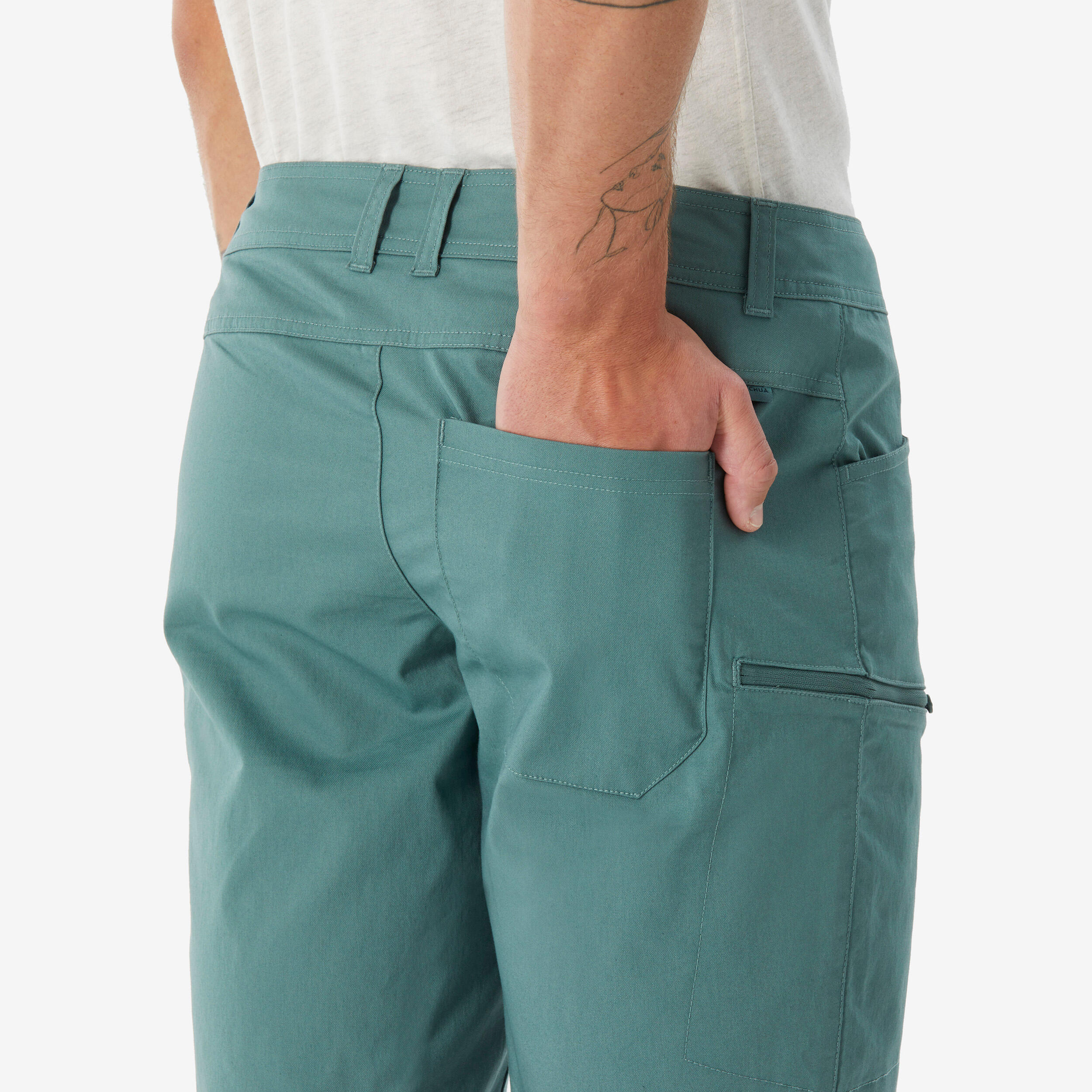 Wandershorts Herren – NH500 Regular grün 6/7