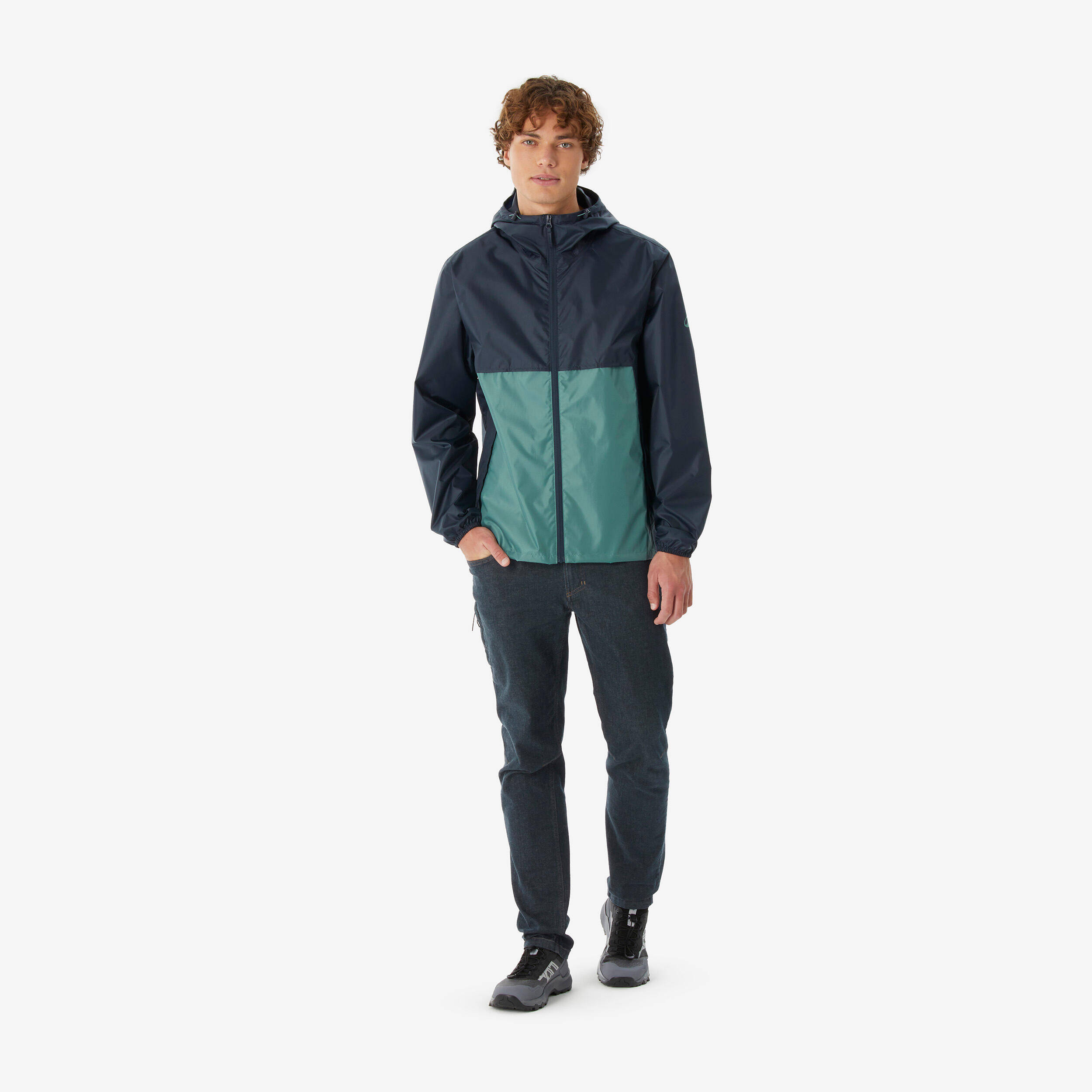 Men’s windproof and waterproof hiking jacket, Raincut Full Zip - Blue -  2