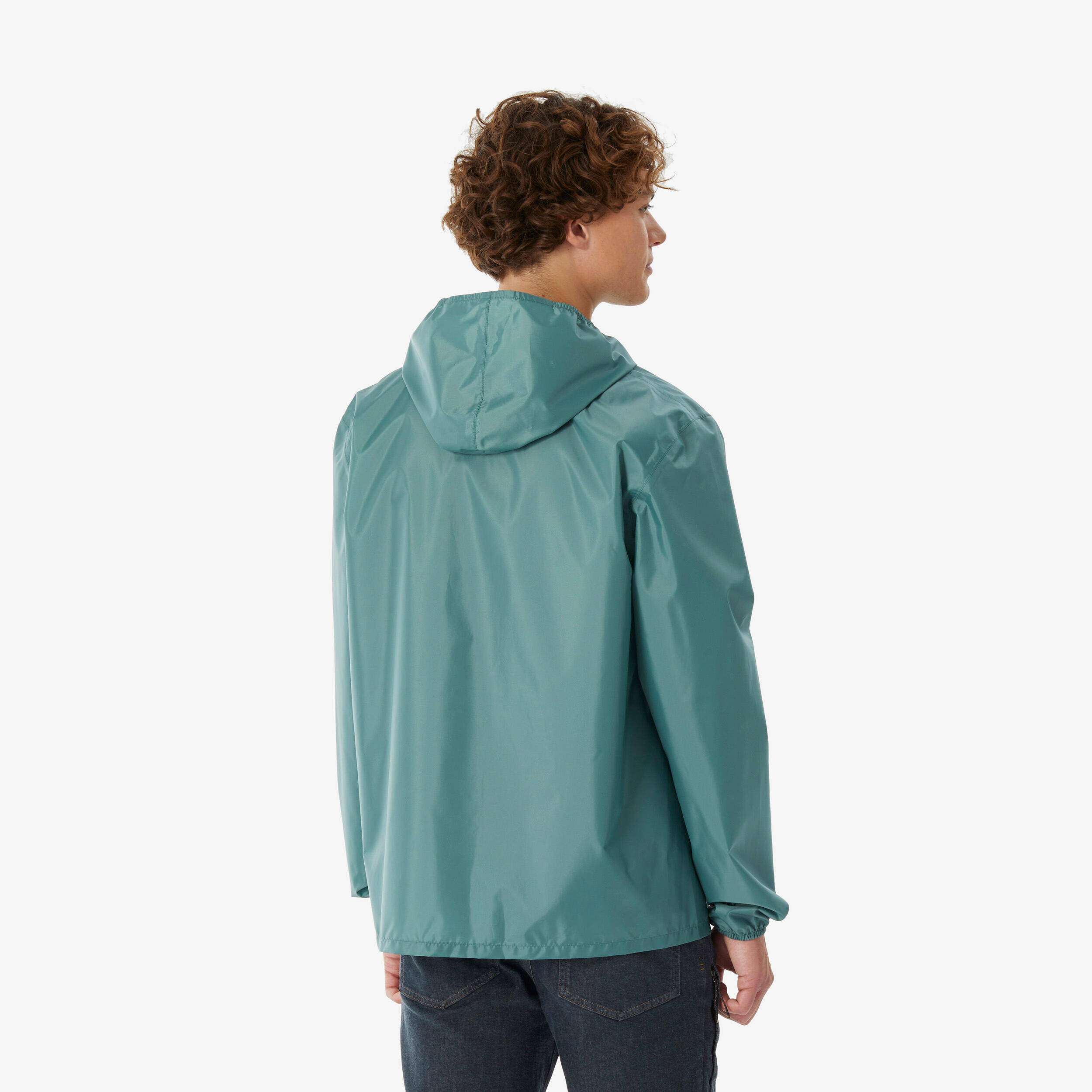 Men’s windproof and waterproof hiking jacket, Raincut 1/2 Zip - Green -  4