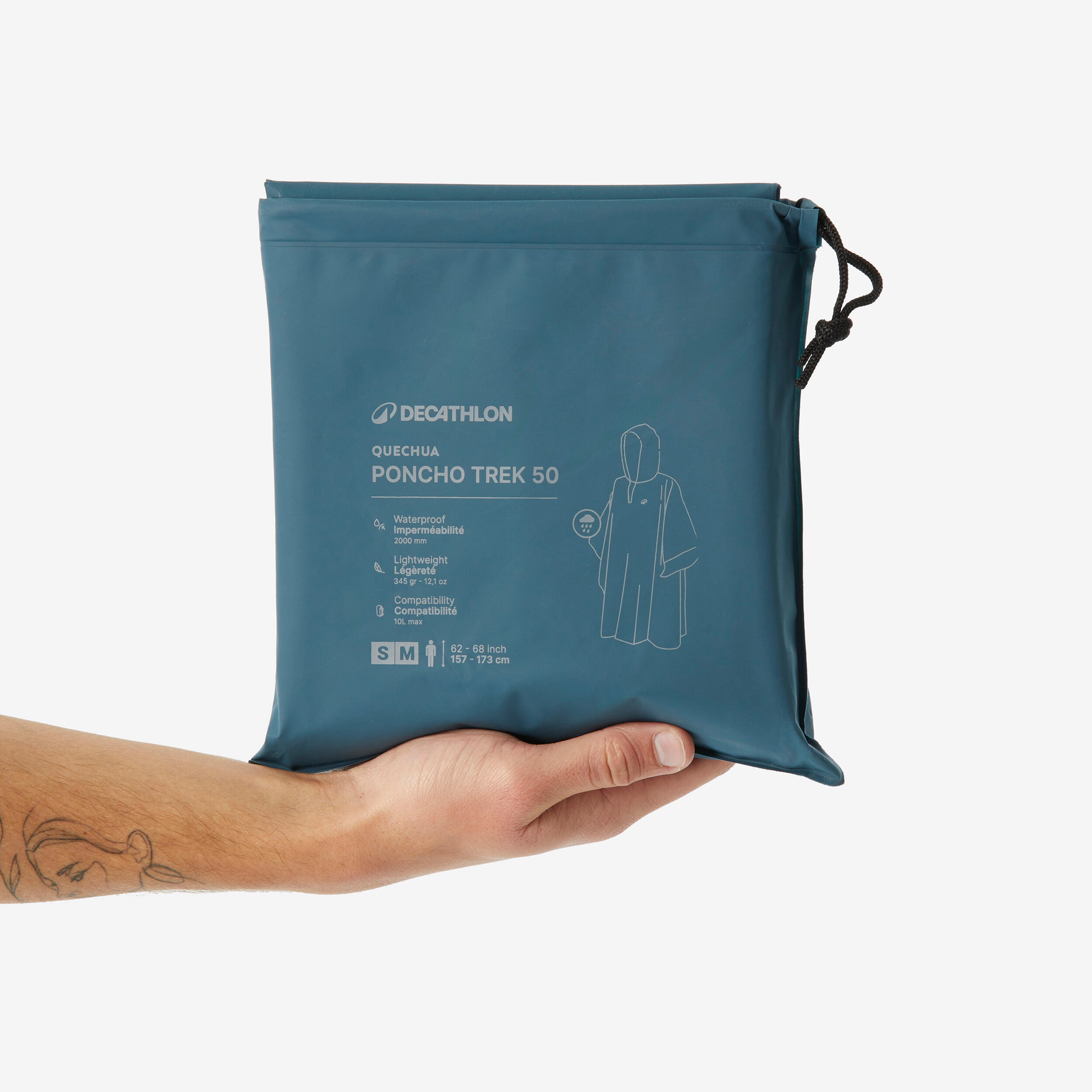 Hiking Rain Poncho - MT 50 - FORCLAZ