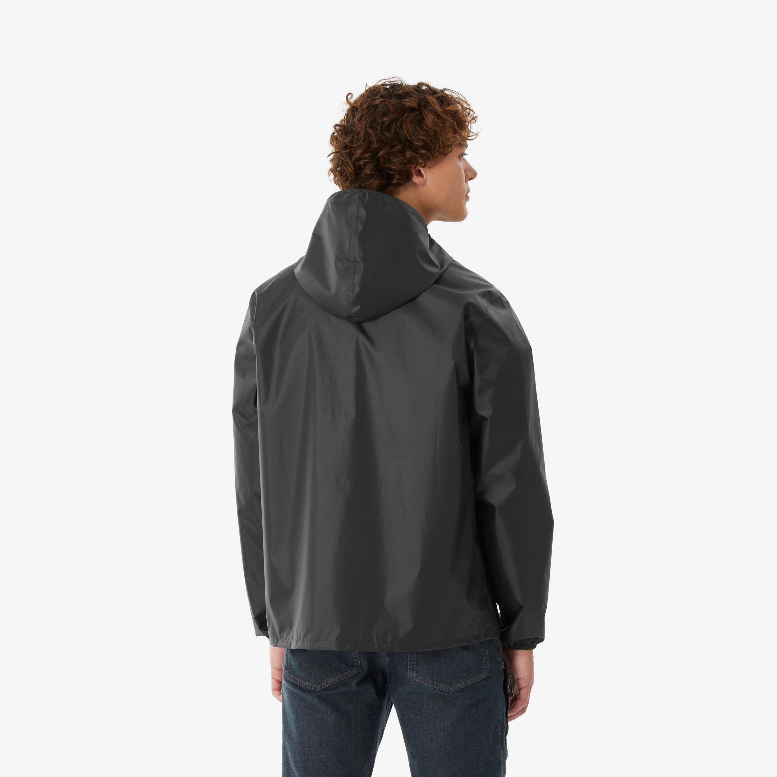 Men’s waterproof and windproof hiking jacket, Raincut Full Zip - Grey -  4