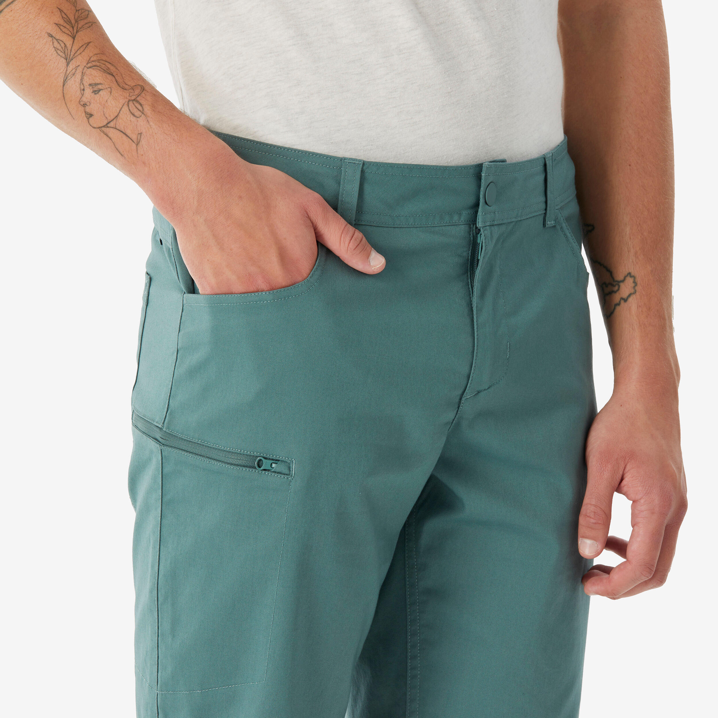 Wandershorts Herren – NH500 Regular grün 5/7
