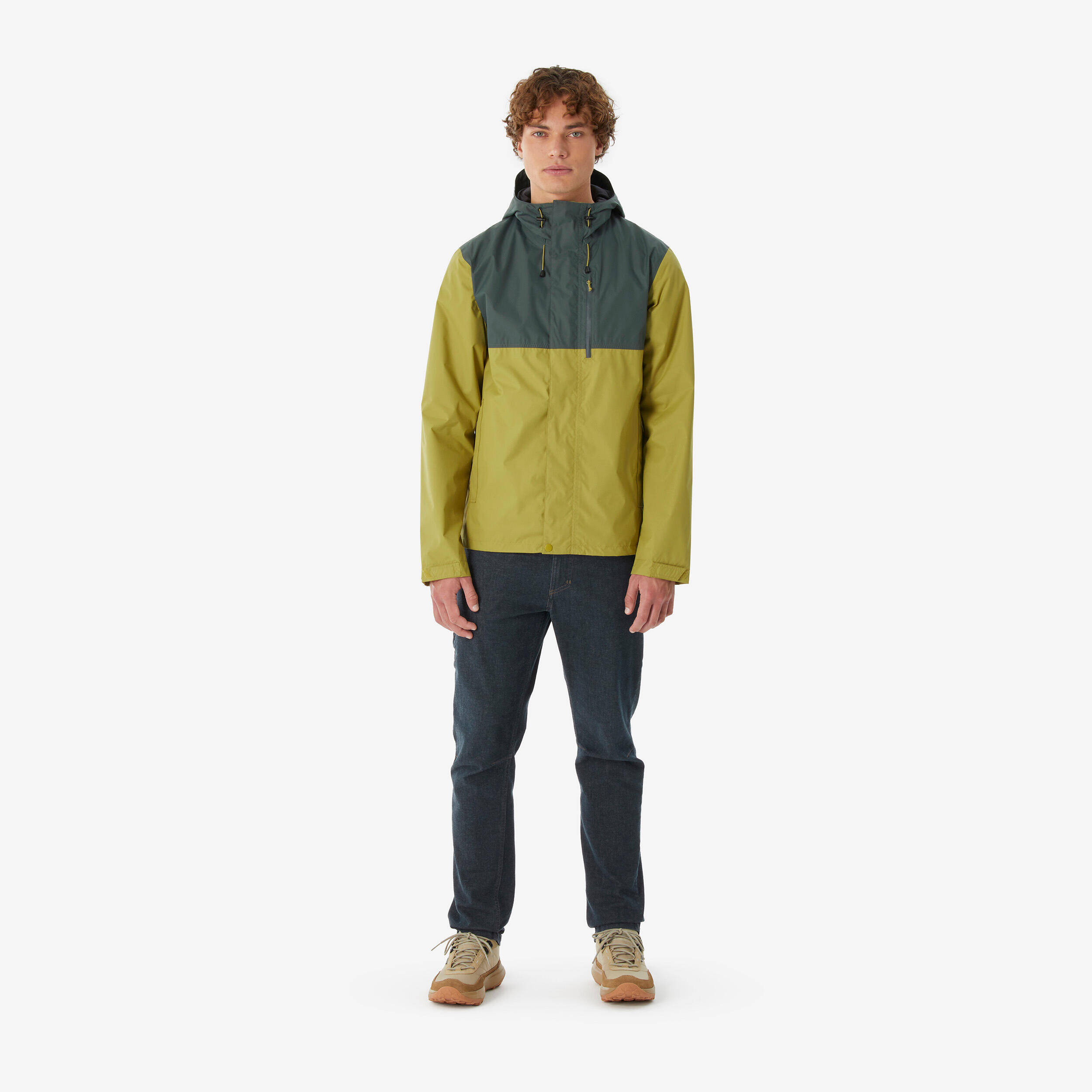 Men's waterproof hiking jacket NH500 - Green -  2