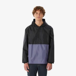 Men’s windproof and waterproof hiking jacket, Raincut 1/2 Zip - Black