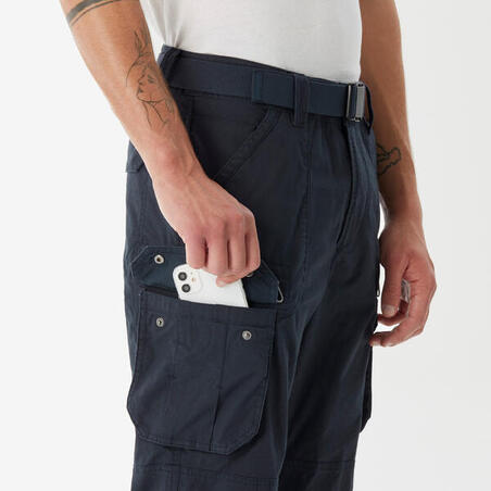 Штани-карго чоловічі NH500 для туризму сині