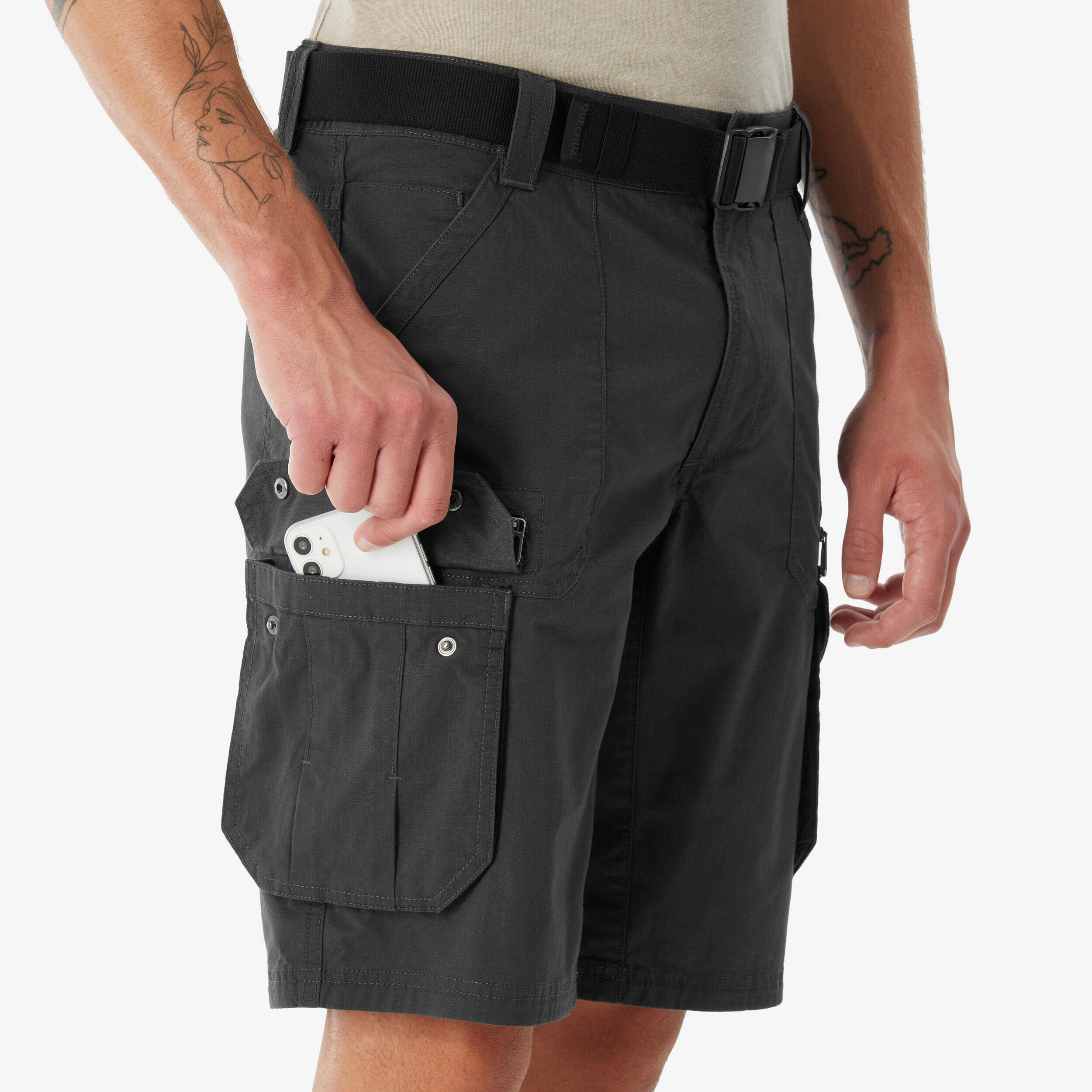 Men's Hiking Shorts NH500 Cargo - Grey -  4