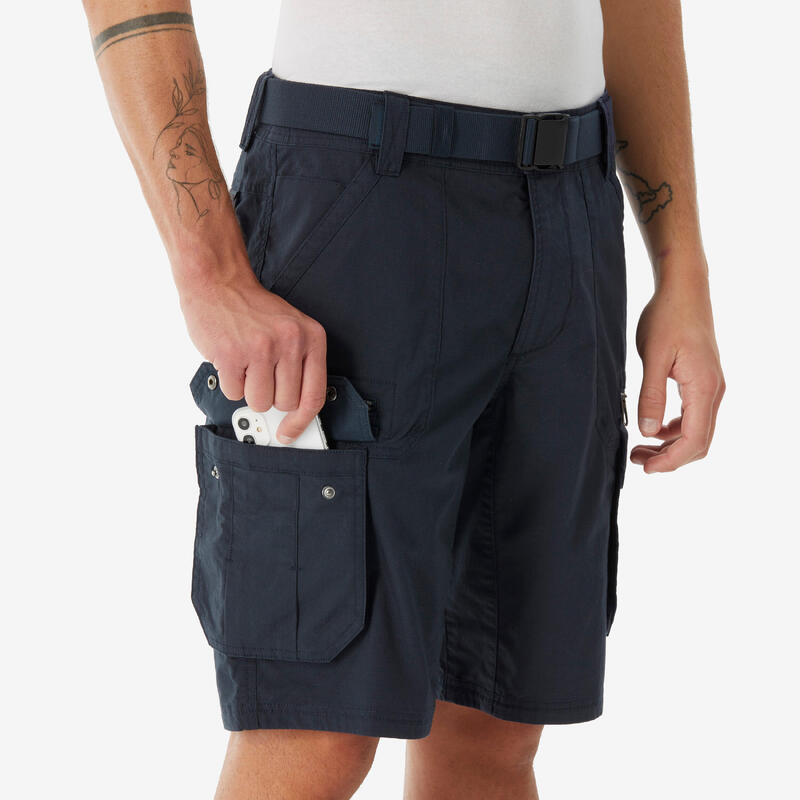 Pantalon scurt drumeție NH500 Cargo albastru bărbați