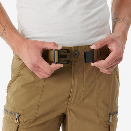 Штани-карго чоловічі NH500 для туризму коричневі