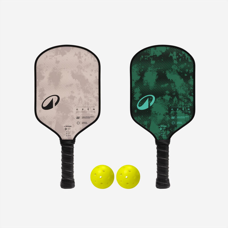 Lot de Pickleball Open - 2 rachete, 2 mingi și husă