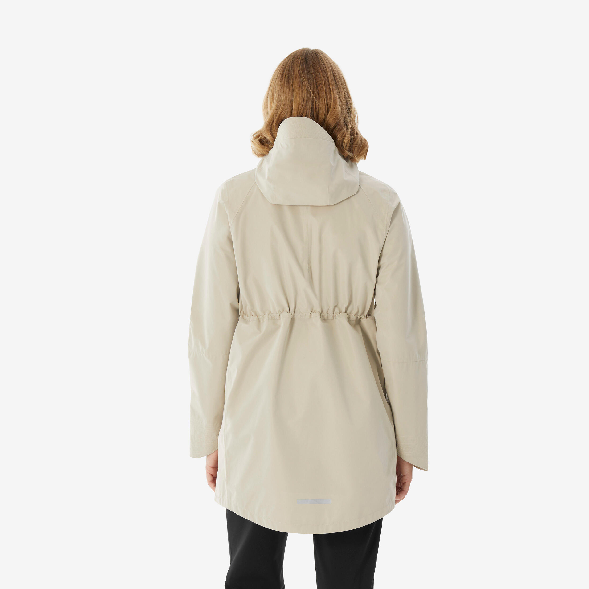 Manteau de randonnée long imperméable femme, NH 500 5/11