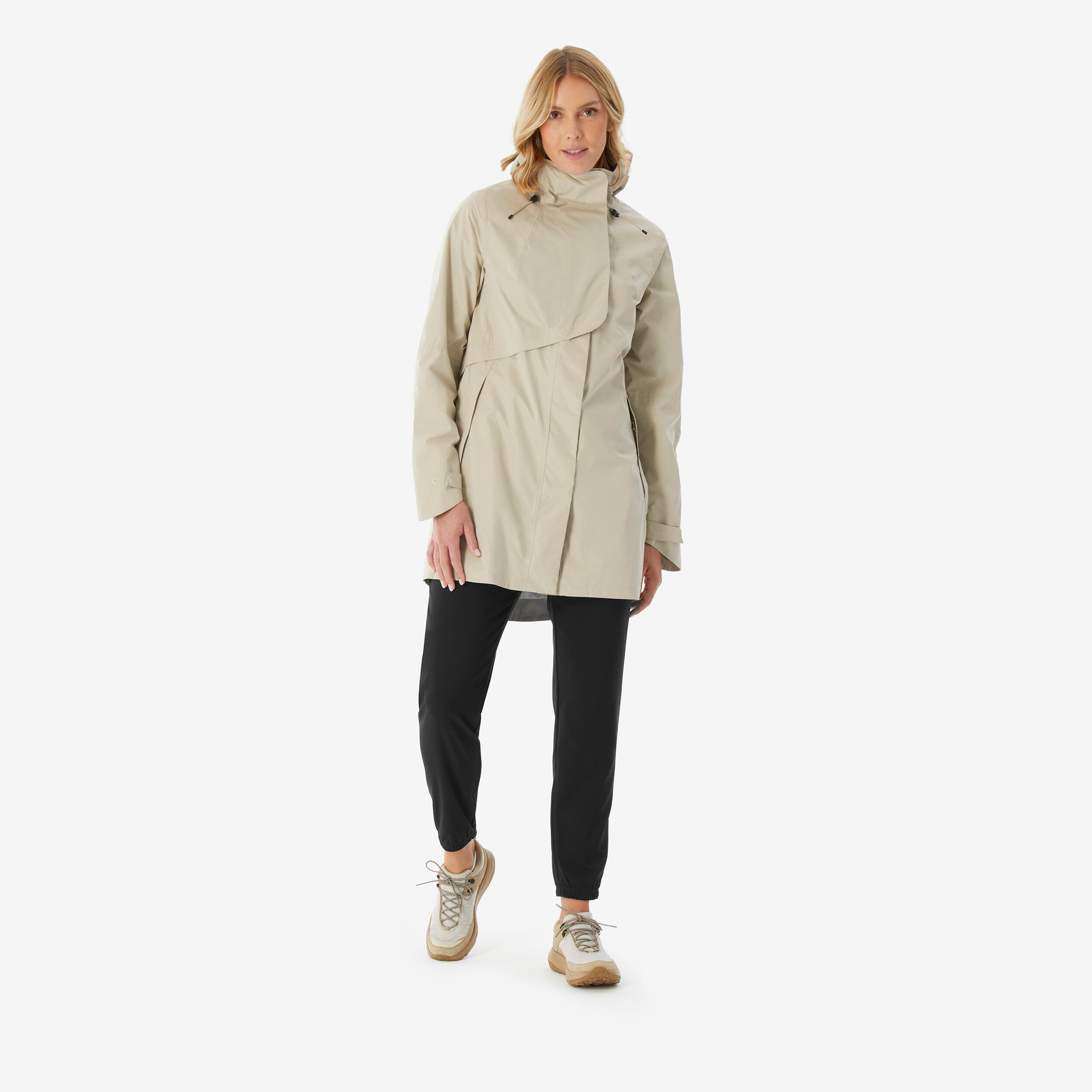 Manteau de randonnée long imperméable femme, NH 500 2/11
