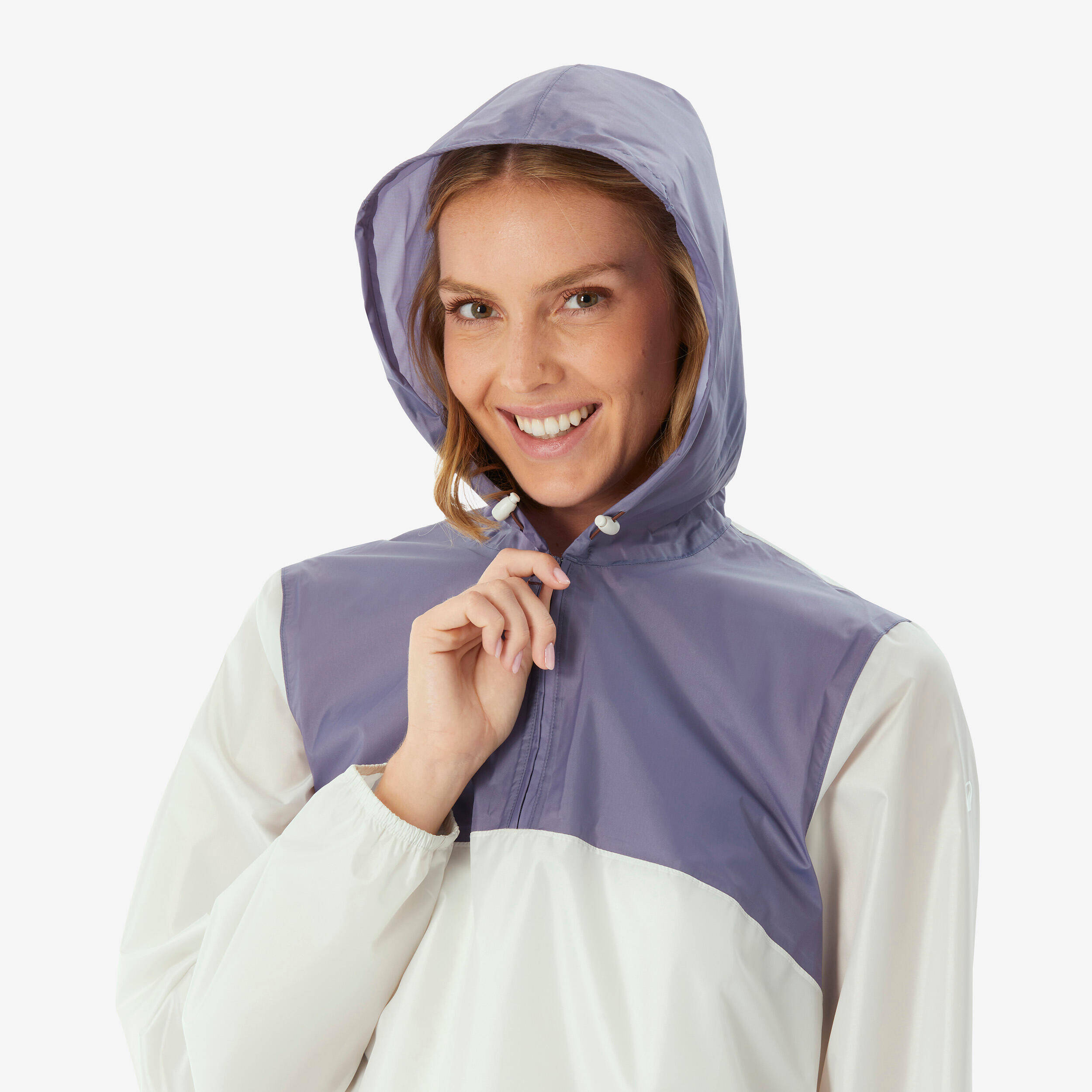 Women’s water-repellent, windproof hiking jacket, Raincut 1/2 Zip - Purple -  5