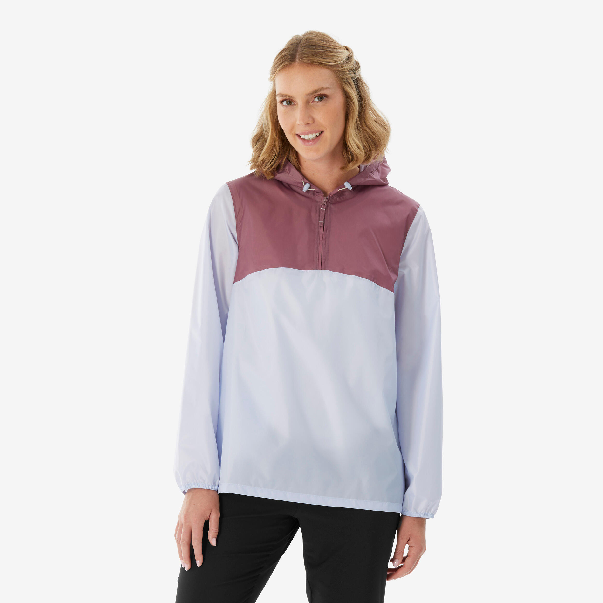 Women’s water-repellent, windproof hiking jacket, Raincut 1/2 Zip - Purple