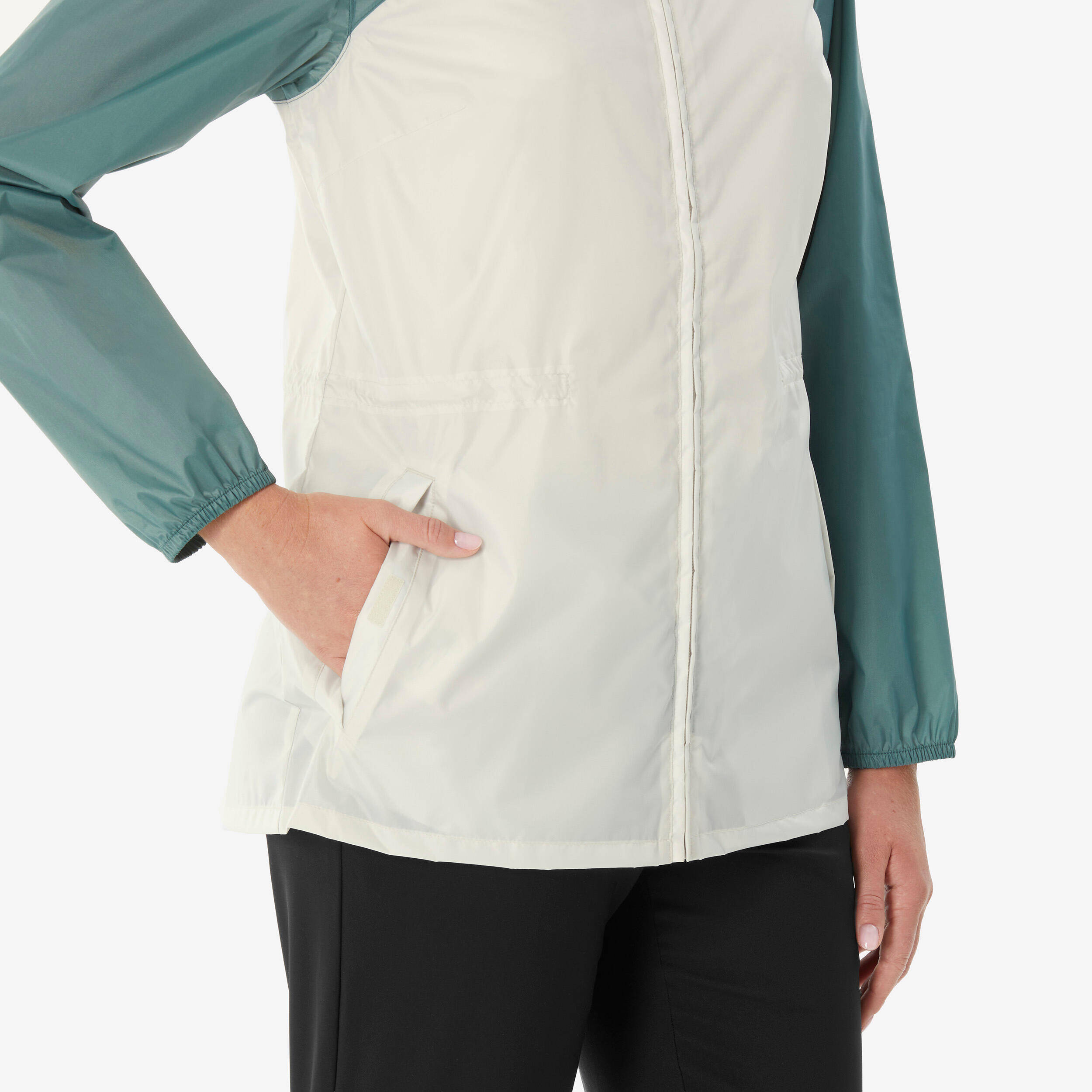 Women’s water-repellent, windproof hiking jacket, Raincut Full Zip - Green -  5