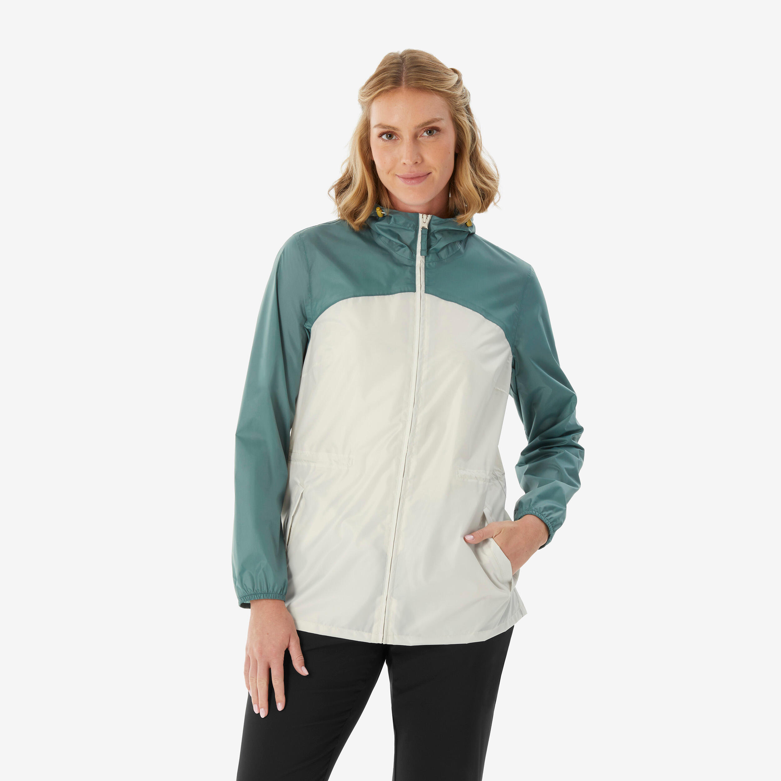 Women’s water-repellent, windproof hiking jacket, Raincut Full Zip - Green