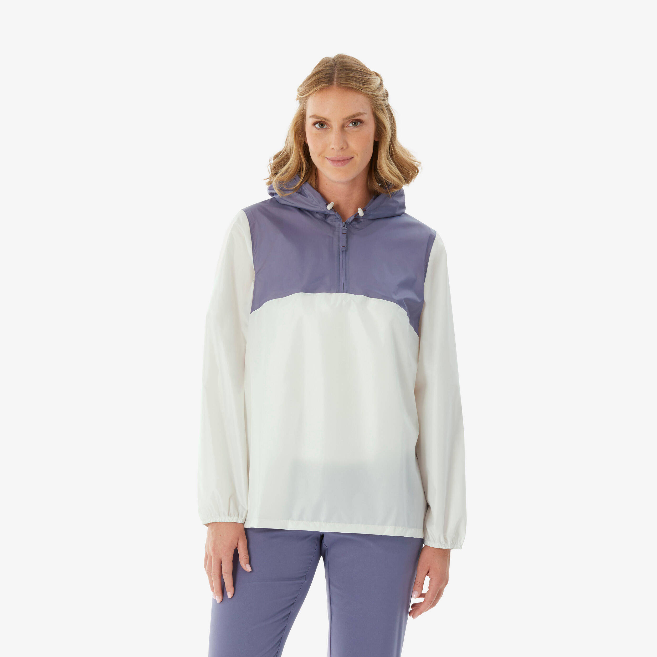 Women’s water-repellent, windproof hiking jacket, Raincut 1/2 Zip - Purple -  1