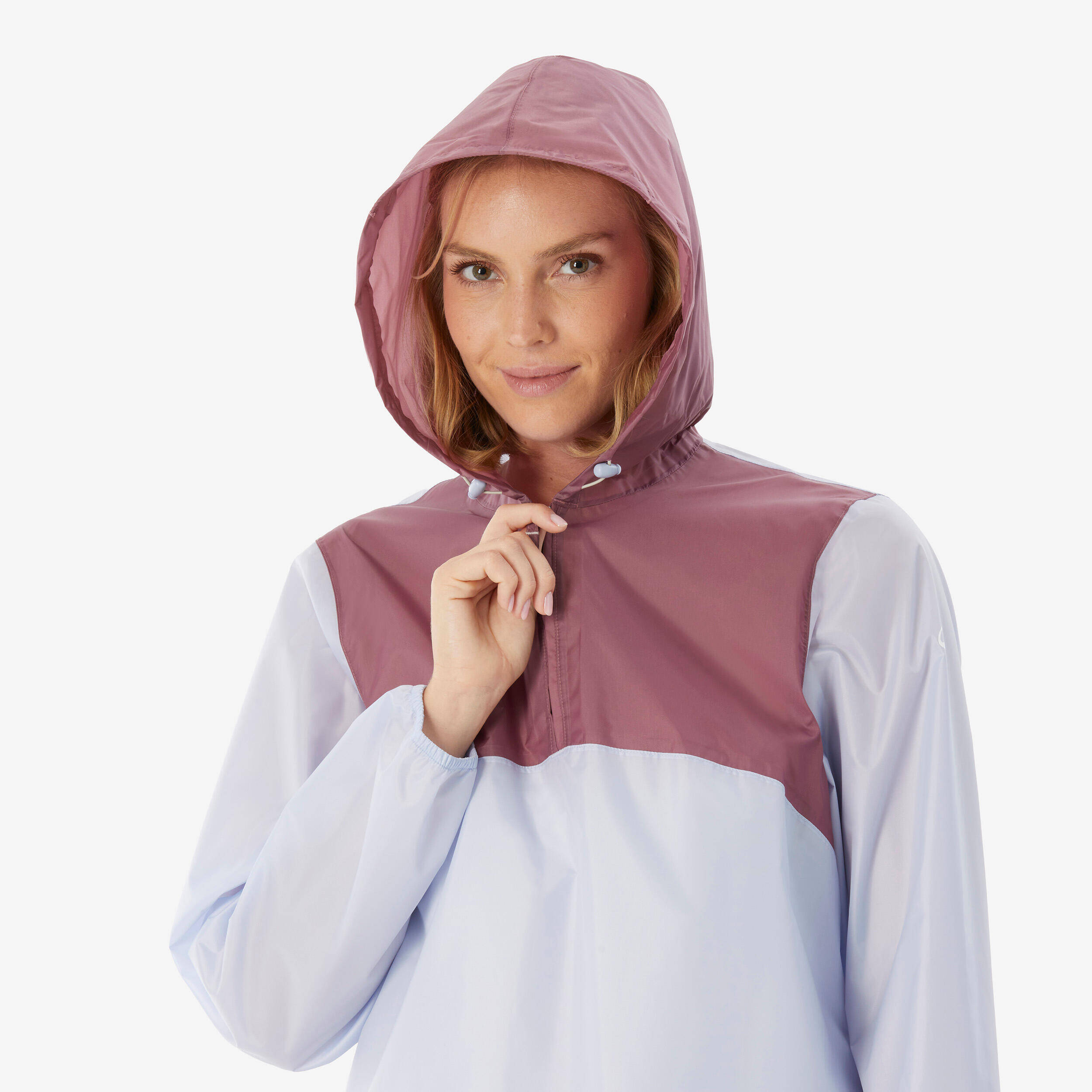 Women’s water-repellent, windproof hiking jacket, Raincut 1/2 Zip - Purple -  5