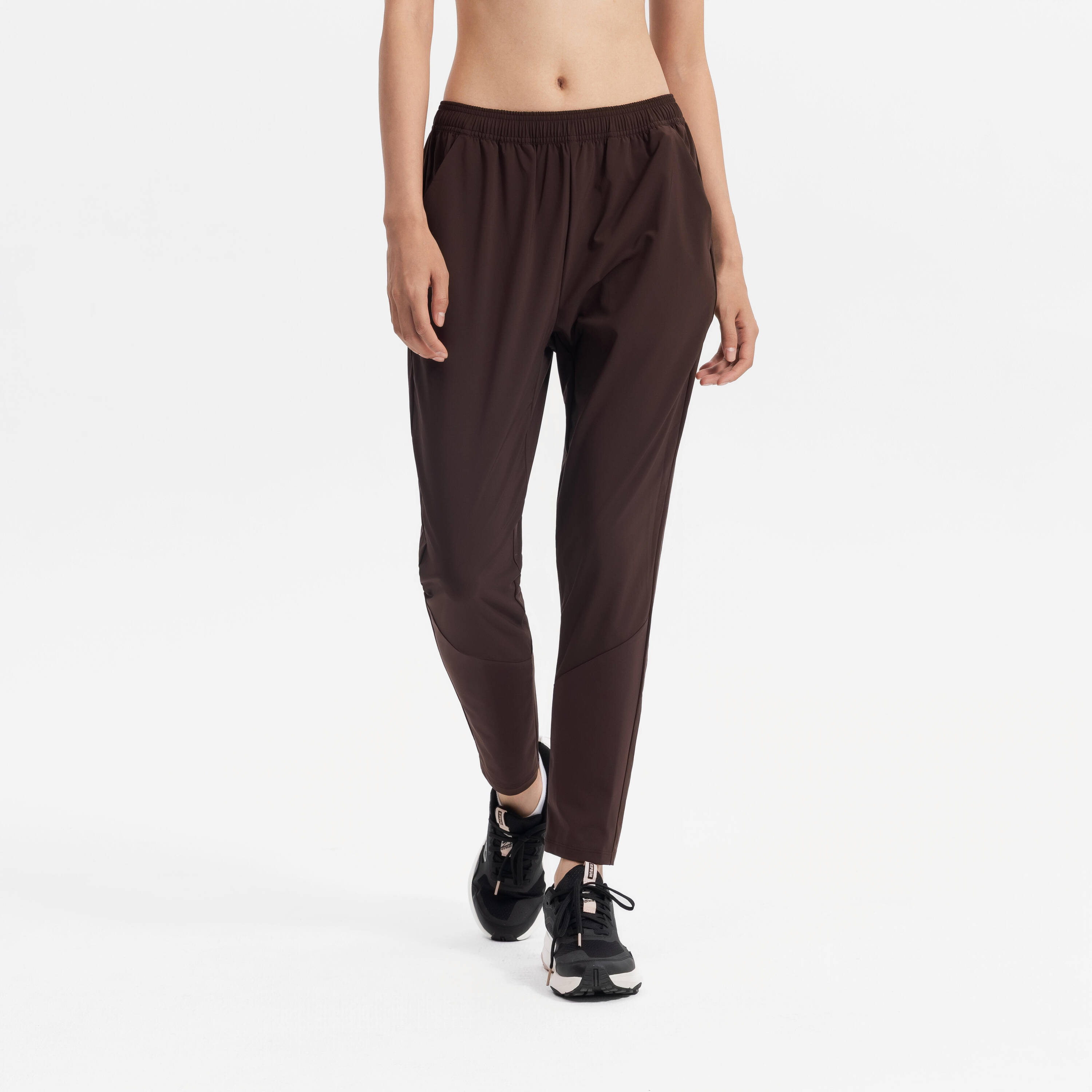 Women's Fitness Cardio Training Bottoms 100 -wenge brown -  2