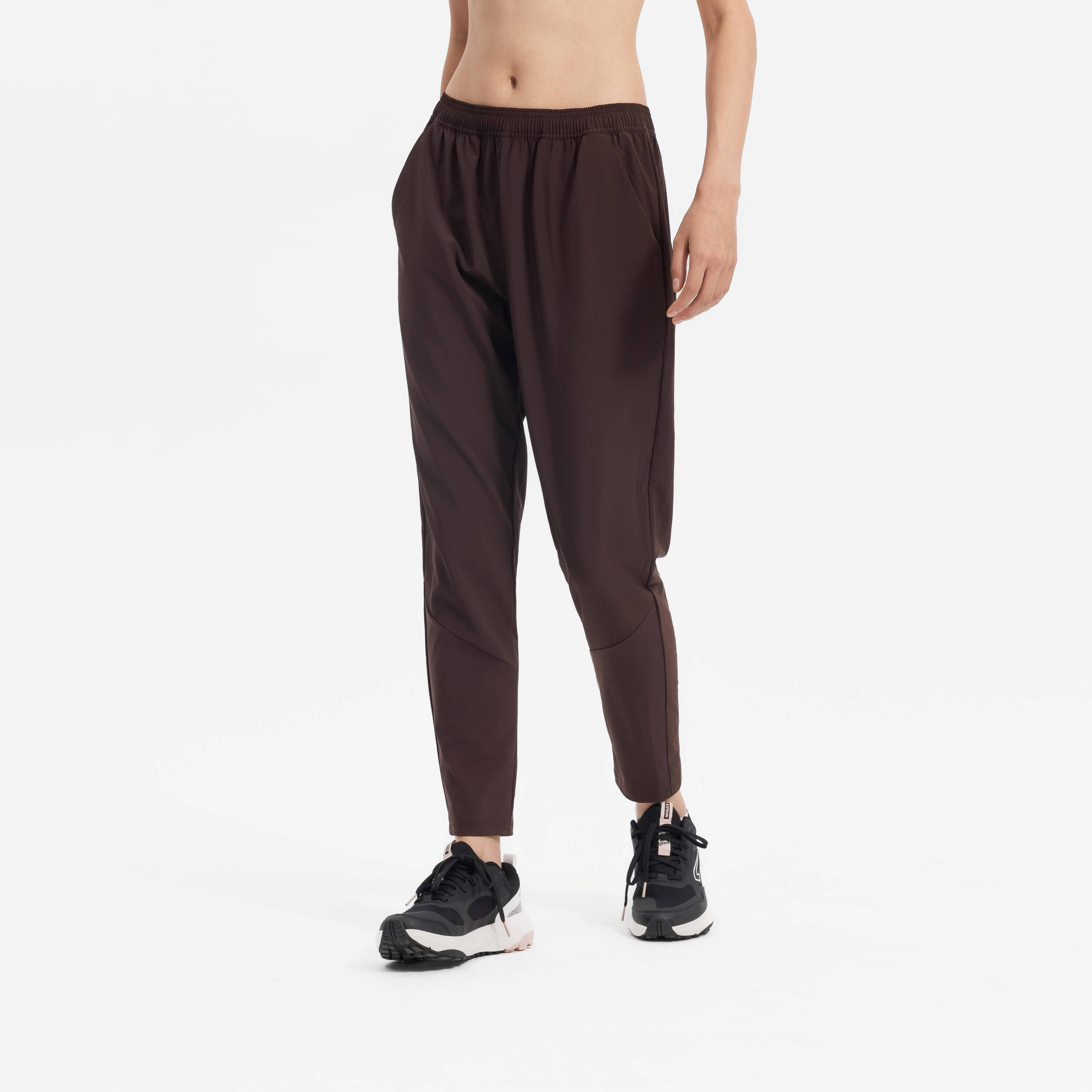 Women's Fitness Cardio Training Bottoms 100 -wenge brown -  3