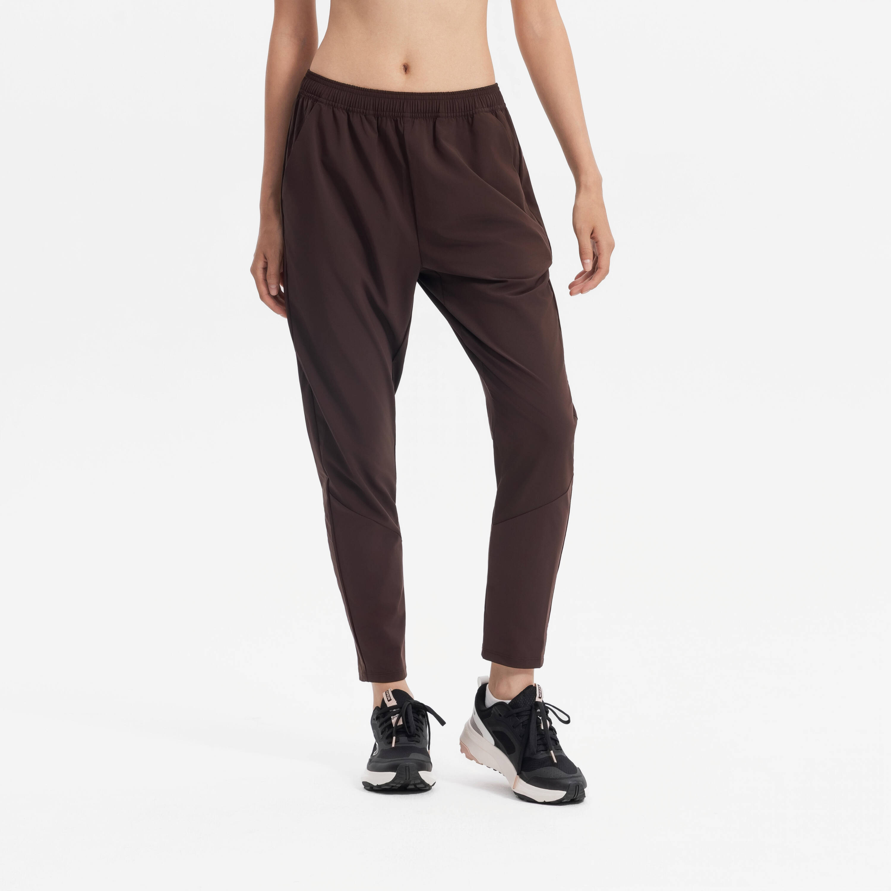 Women's Fitness Cardio Training Bottoms 100 -wenge brown -  1