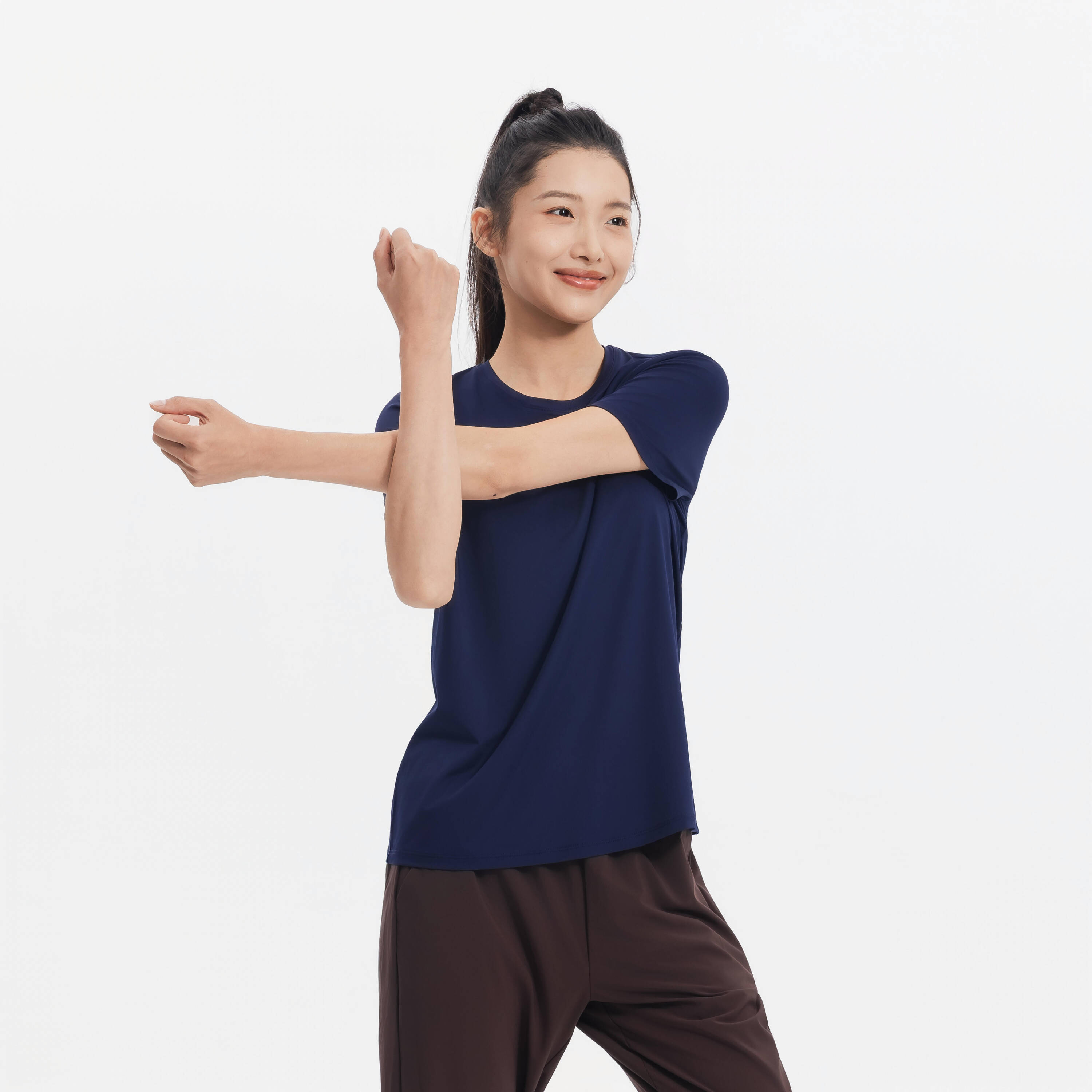 Women's Fitness Cardio Training Bottoms 100 -wenge brown -  5