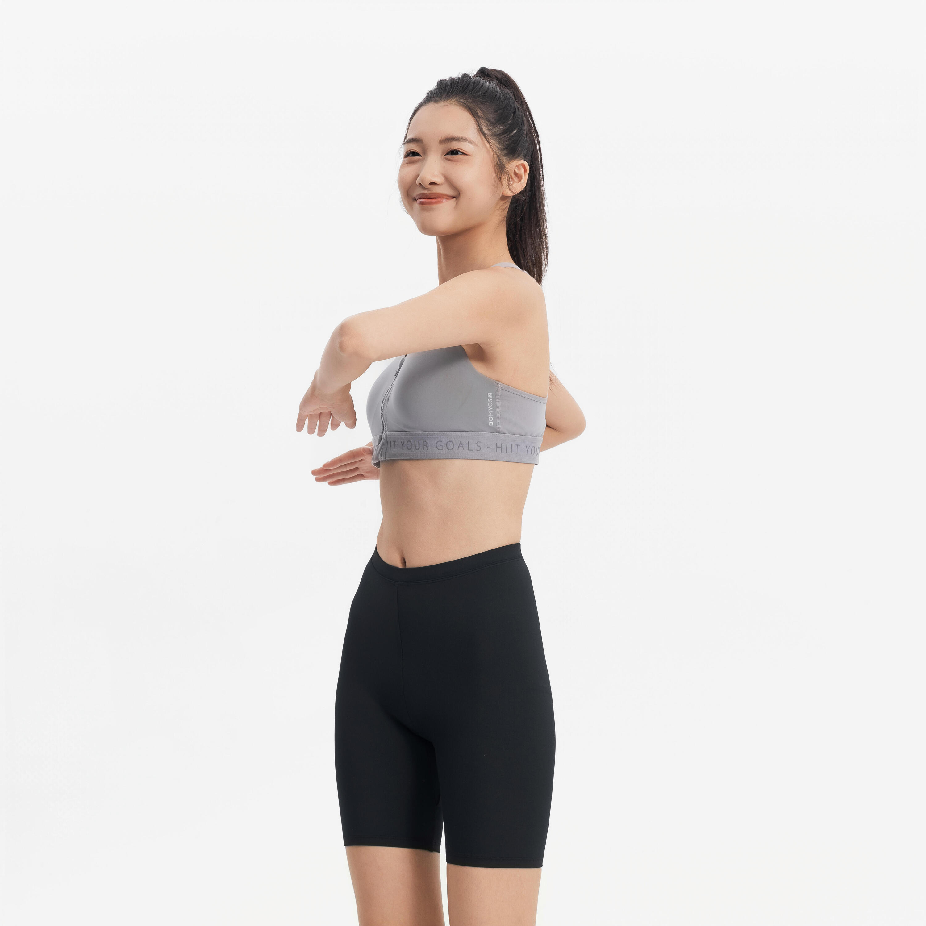 Women’s High-Support Zip-Up Sports Bra with Cups 6/7