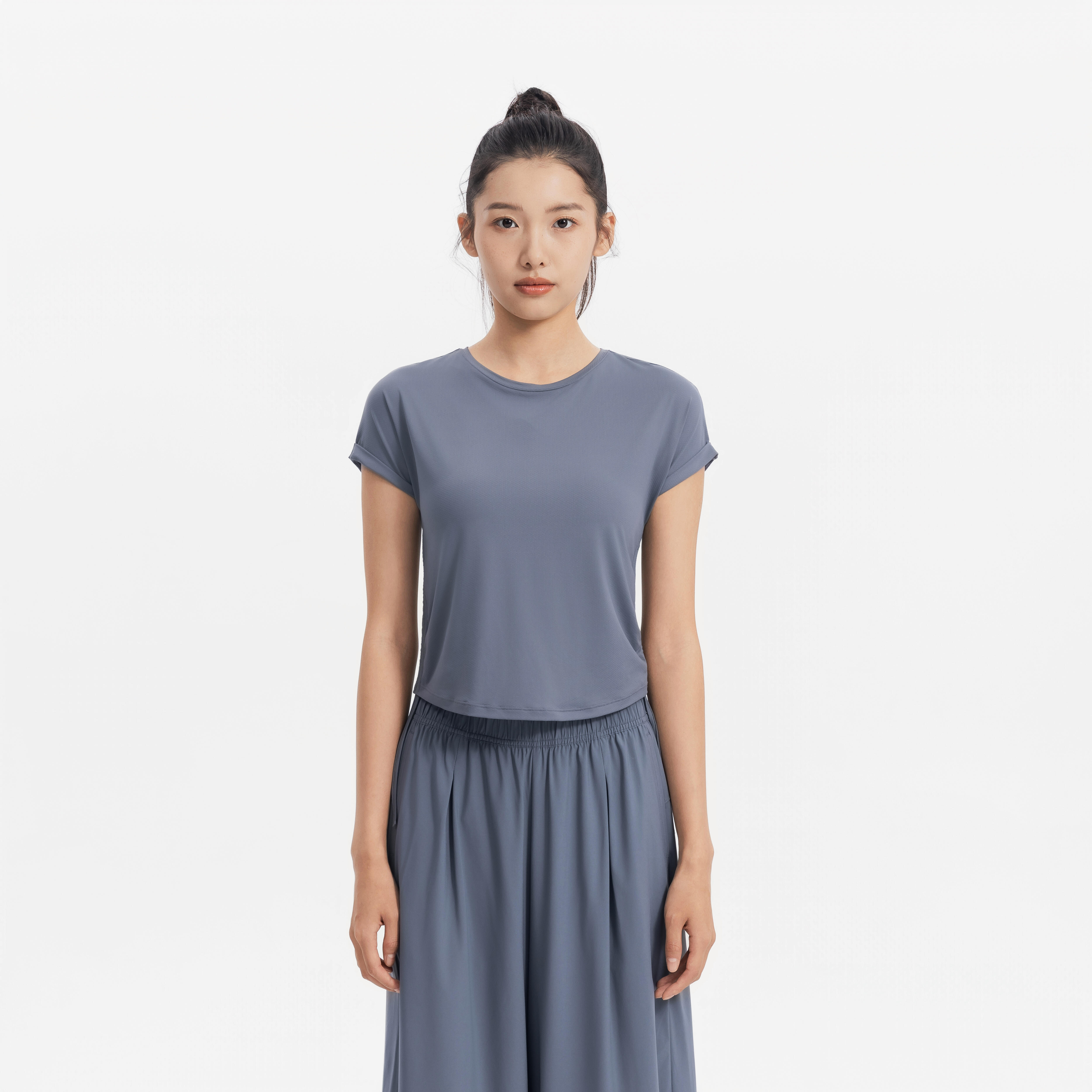 Women Cooling Training Stripe Tshirt 520, Asphalt Grey