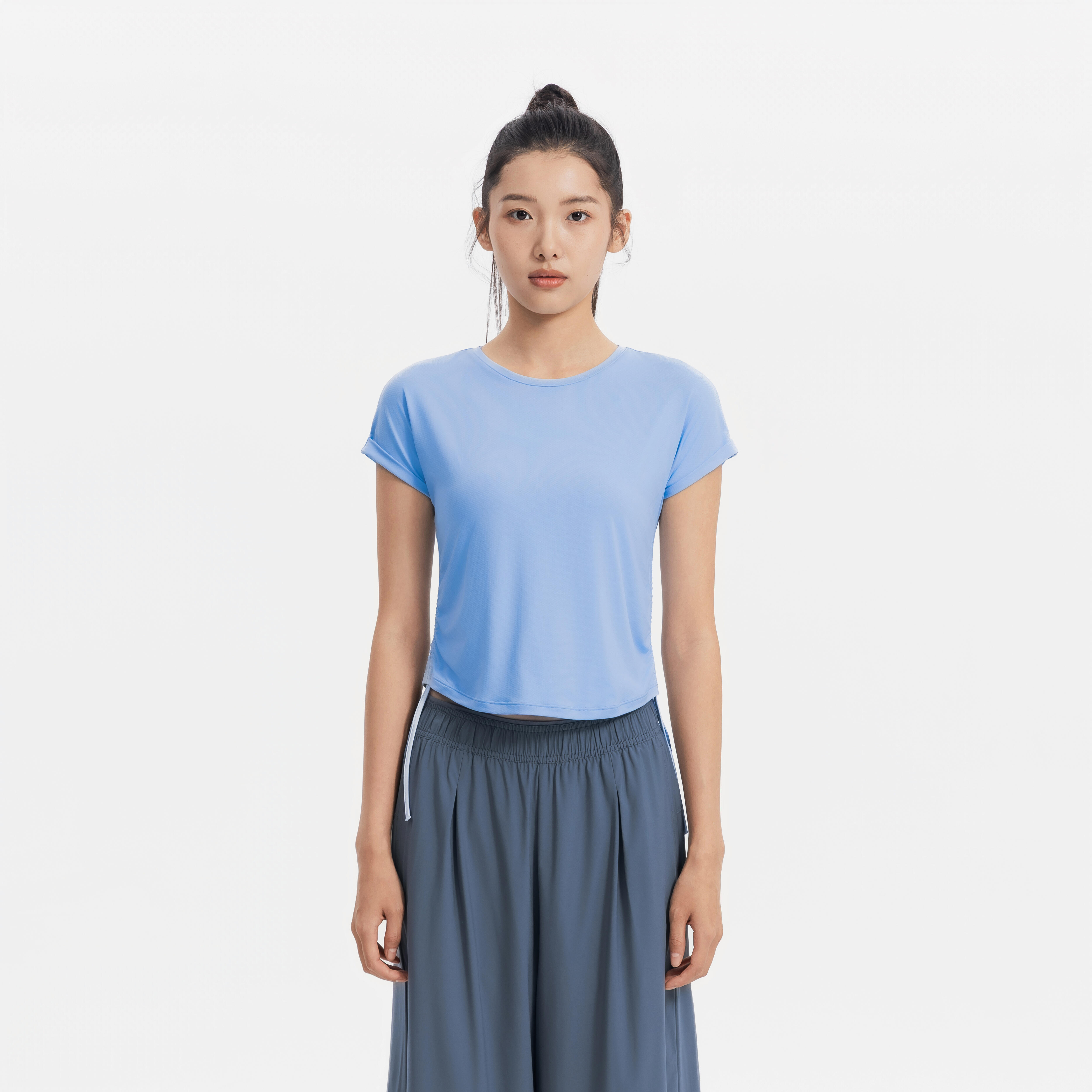 Women Cooling Training Stripe Tshirt 520, Snowflake Blue
