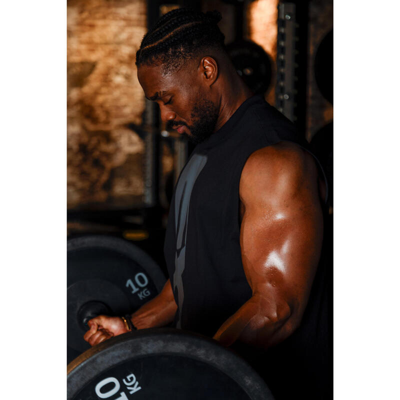 Maiou de bodybuilding oversize Negru Bărbați
