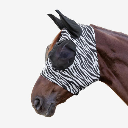 Masque anti insecte cheval ou poney - motif zèbre
