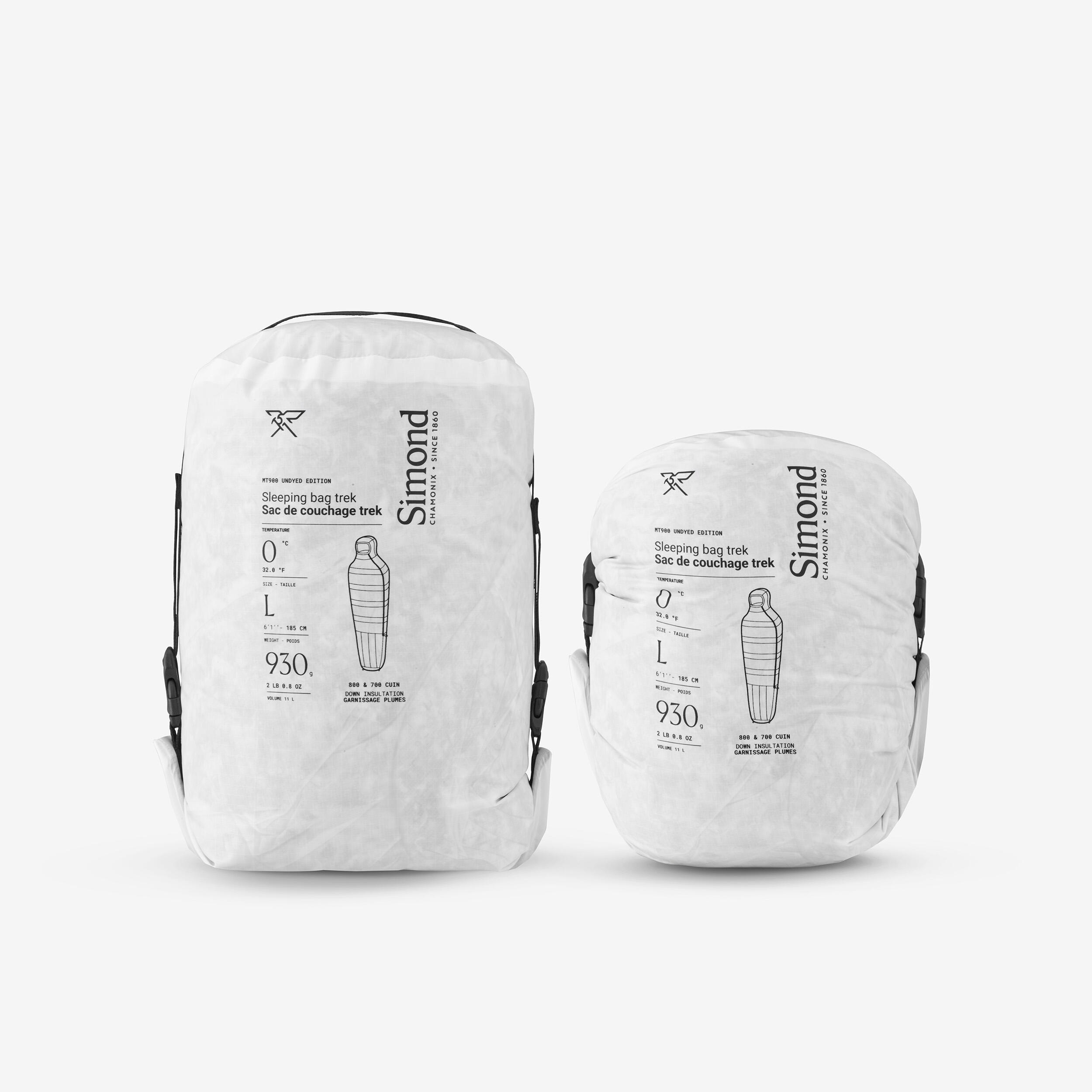 0°C Daunen-Trekking-Schlafsack, leicht und klein verpackbar, MT900 Undyed 3/7