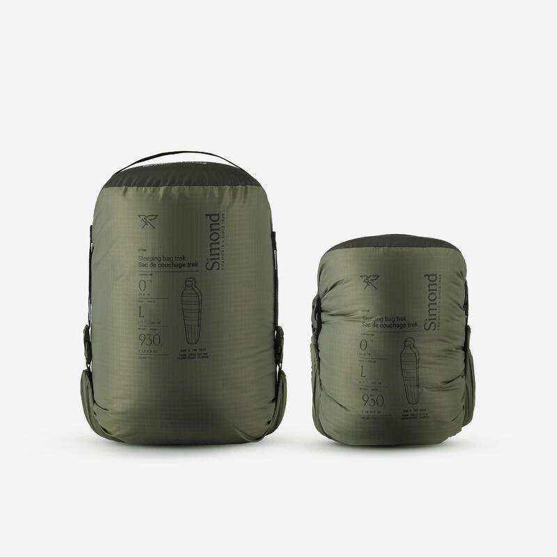 Sac de dormit de trekking 0°C din puf, ușor și compact, MT900