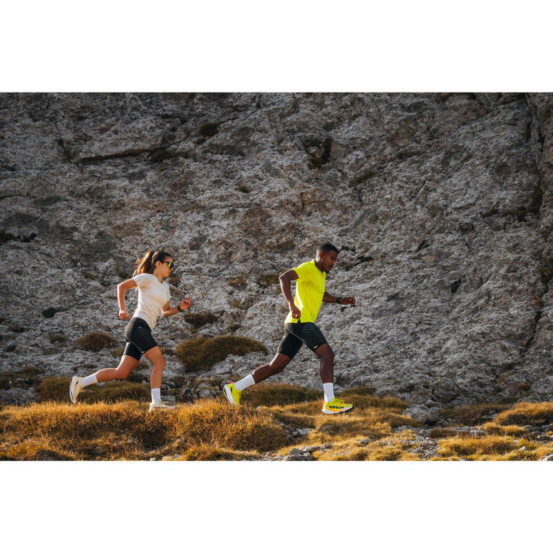 Încălțăminte de alergare trail placă de carbon Kiprun kipsummit race bej Damă