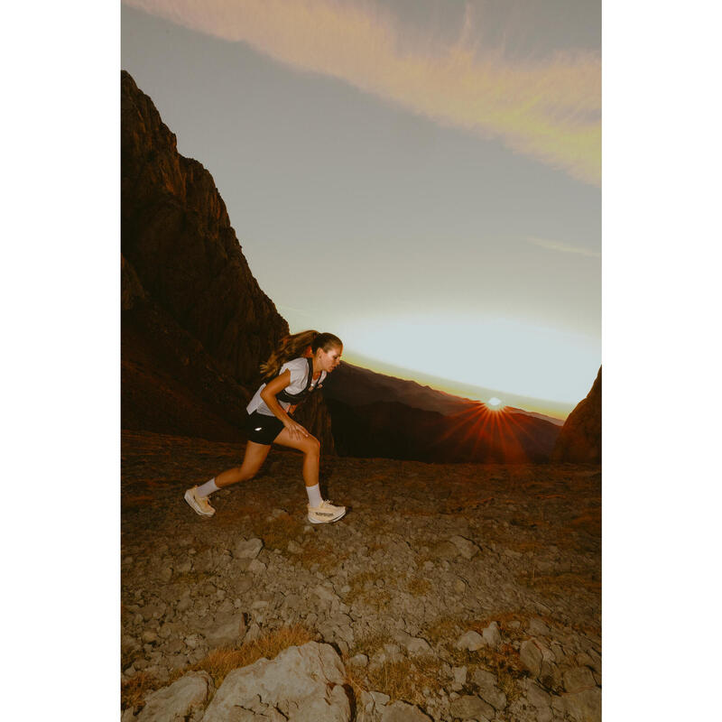 Încălțăminte de alergare trail placă de carbon Kiprun kipsummit race bej Damă