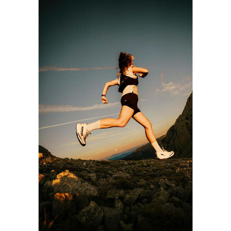 Încălțăminte de alergare trail placă de carbon Kiprun kipsummit race bej Damă