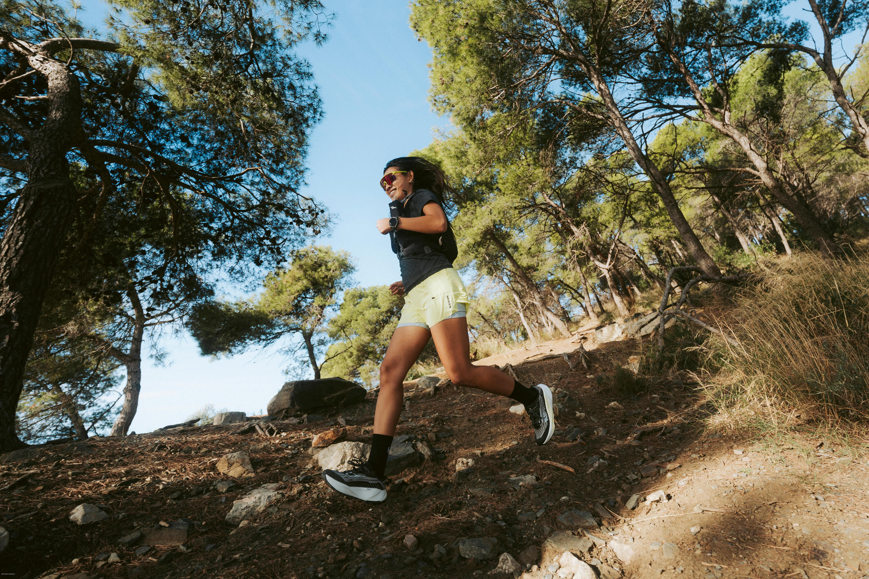 Trailschoenen voor dames Kipsummit Max geel zwart 13/19