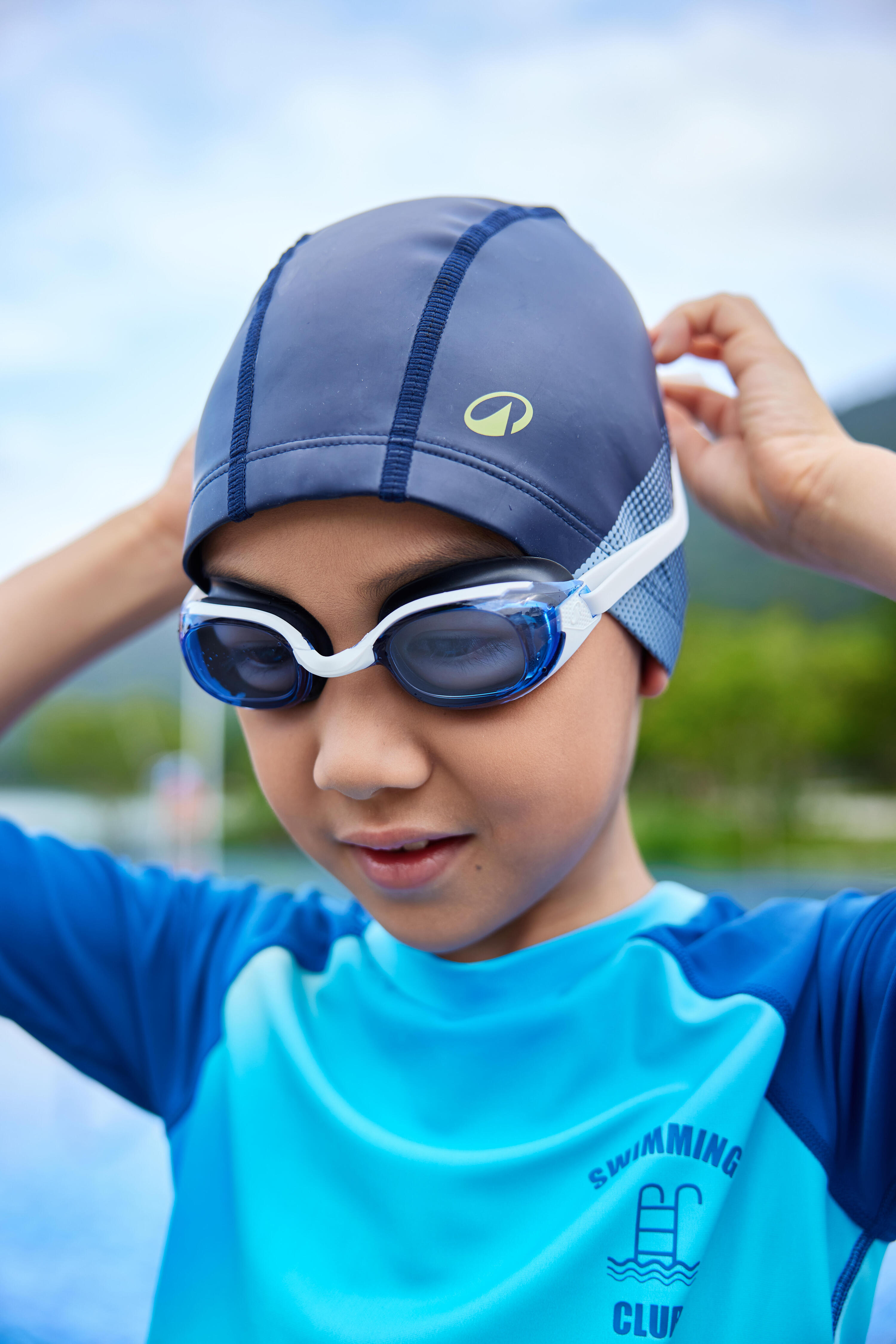 Casque de bain en tissu enduit, taille M 8/11