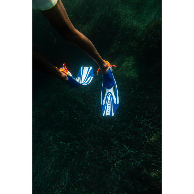 Labe de înot snorkeling scurte cu călcâie deschise reglabile Zinger 2.0 Albastru